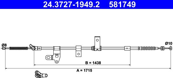 ATE 24.3727-1949.2 - Kabel, dayanacaq əyləci furqanavto.az