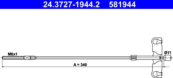 ATE 24.3727-1944.2 - Kabel, dayanacaq əyləci furqanavto.az