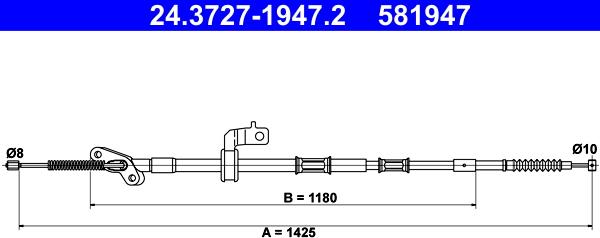 ATE 24.3727-1947.2 - Kabel, dayanacaq əyləci furqanavto.az