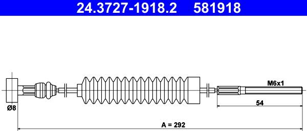 ATE 24.3727-1918.2 - Kabel, dayanacaq əyləci furqanavto.az