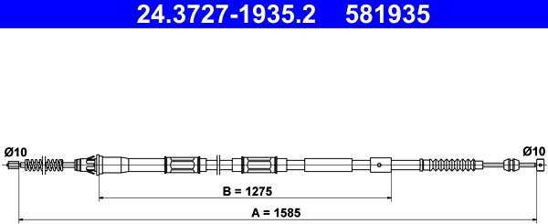 ATE 24.3727-1935.2 - Kabel, dayanacaq əyləci furqanavto.az