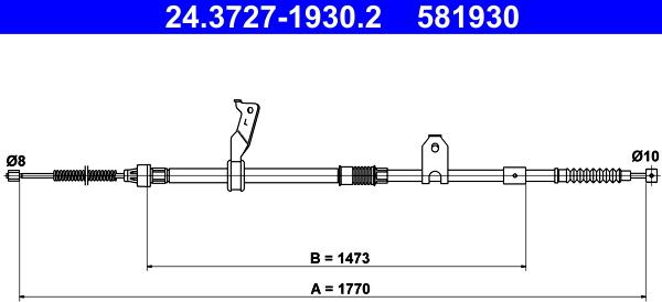 ATE 24.3727-1930.2 - Kabel, dayanacaq əyləci furqanavto.az