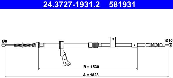 ATE 24.3727-1931.2 - Kabel, dayanacaq əyləci furqanavto.az