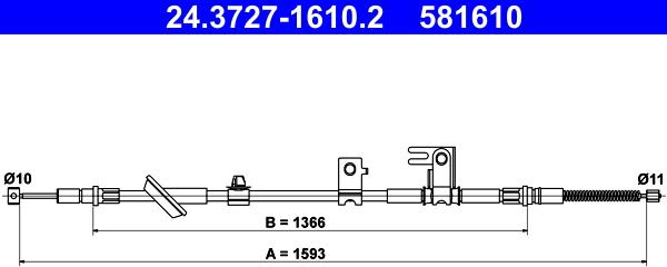 ATE 24.3727-1610.2 - Kabel, dayanacaq əyləci furqanavto.az