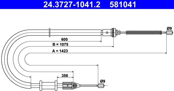 ATE 24.3727-1041.2 - Kabel, dayanacaq əyləci furqanavto.az