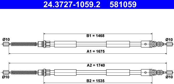 ATE 24.3727-1059.2 - Kabel, dayanacaq əyləci furqanavto.az