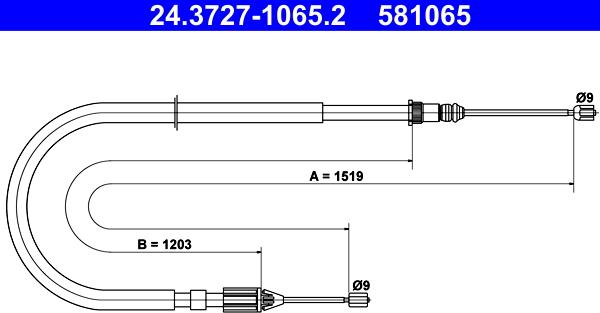 ATE 24.3727-1065.2 - Kabel, dayanacaq əyləci furqanavto.az