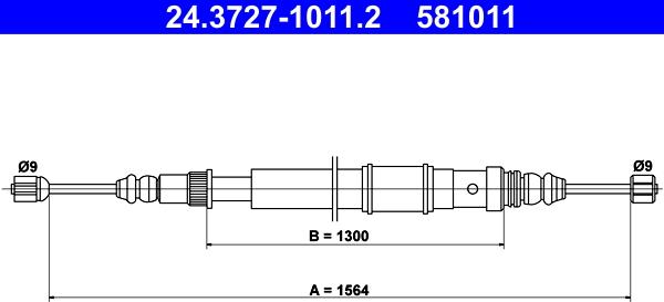 ATE 24.3727-1011.2 - Kabel, dayanacaq əyləci furqanavto.az