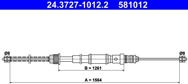 ATE 24.3727-1012.2 - Kabel, dayanacaq əyləci furqanavto.az