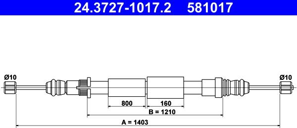 ATE 24.3727-1017.2 - Kabel, dayanacaq əyləci furqanavto.az