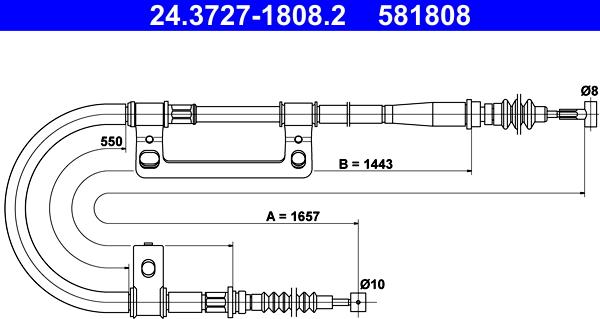 ATE 24.3727-1808.2 - Kabel, dayanacaq əyləci furqanavto.az