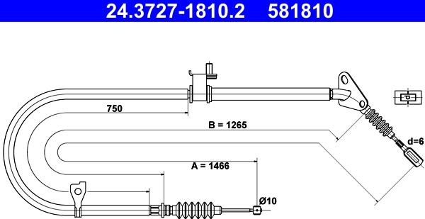 ATE 24.3727-1810.2 - Kabel, dayanacaq əyləci furqanavto.az