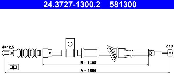 ATE 24.3727-1300.2 - Kabel, dayanacaq əyləci furqanavto.az