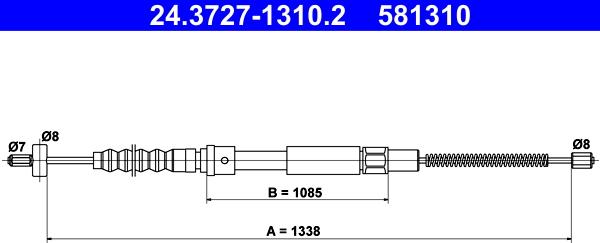 ATE 24.3727-1310.2 - Kabel, dayanacaq əyləci furqanavto.az