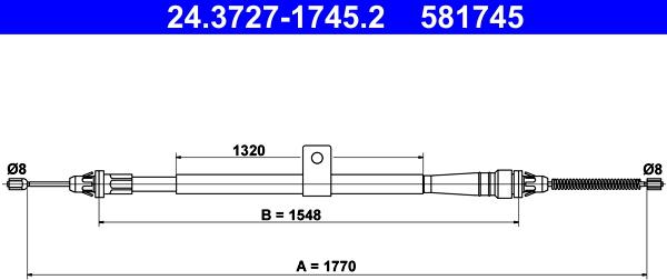 ATE 24.3727-1745.2 - Kabel, dayanacaq əyləci furqanavto.az