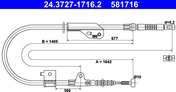 ATE 24.3727-1716.2 - Kabel, dayanacaq əyləci furqanavto.az