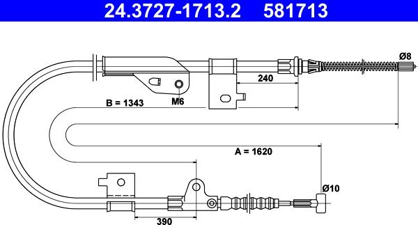 ATE 24.3727-1713.2 - Kabel, dayanacaq əyləci furqanavto.az