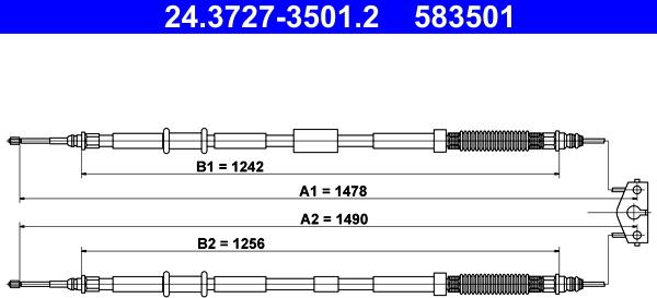 ATE 24.3727-3501.2 - Kabel, dayanacaq əyləci furqanavto.az