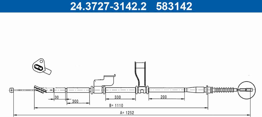 ATE 24.3727-3142.2 - Kabel, dayanacaq əyləci furqanavto.az