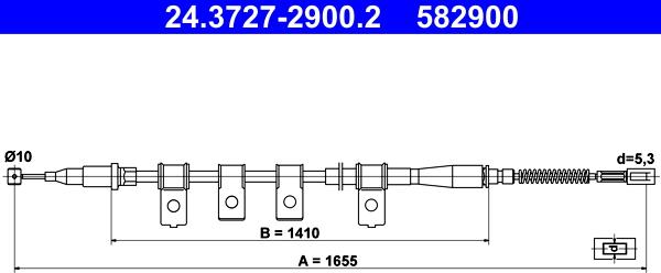 ATE 24.3727-2900.2 - Kabel, dayanacaq əyləci furqanavto.az