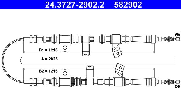 ATE 24.3727-2902.2 - Kabel, dayanacaq əyləci furqanavto.az