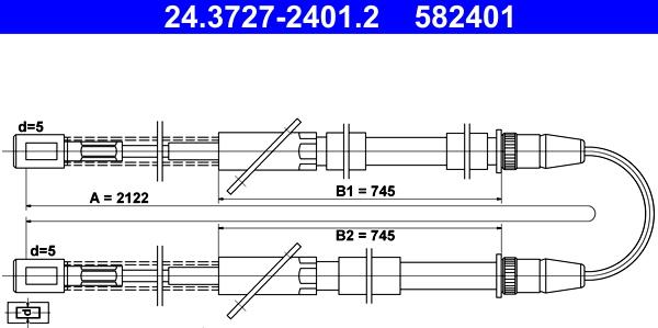 ATE 24.3727-2401.2 - Kabel, dayanacaq əyləci furqanavto.az