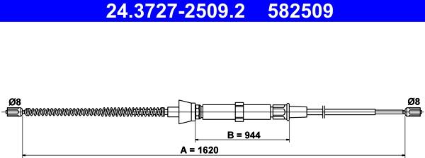 ATE 24.3727-2509.2 - Kabel, dayanacaq əyləci furqanavto.az