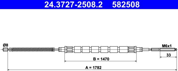 ATE 24.3727-2508.2 - Kabel, dayanacaq əyləci furqanavto.az