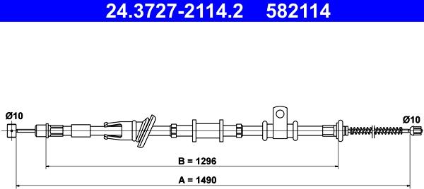 ATE 24.3727-2114.2 - Kabel, dayanacaq əyləci furqanavto.az