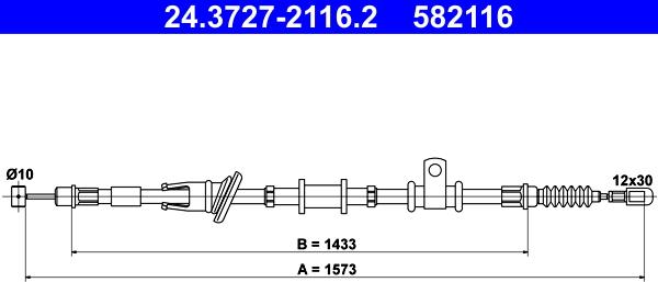 ATE 24.3727-2116.2 - Kabel, dayanacaq əyləci furqanavto.az