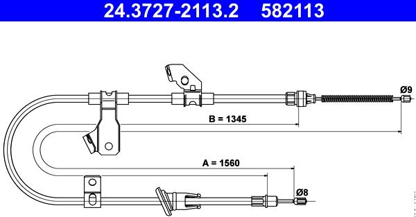 ATE 24.3727-2113.2 - Kabel, dayanacaq əyləci furqanavto.az