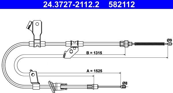 ATE 24.3727-2112.2 - Kabel, dayanacaq əyləci furqanavto.az