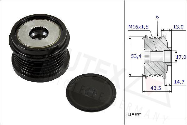 Autex 654810 - Kasnak, alternator, sərbəst dönərli mufta furqanavto.az