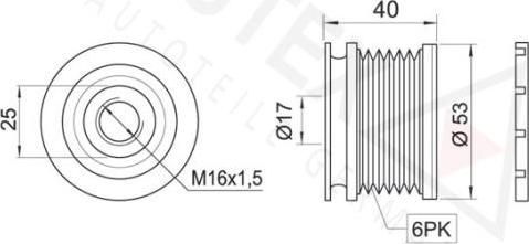 Autex 654319 - Kasnak, alternator, sərbəst dönərli mufta furqanavto.az