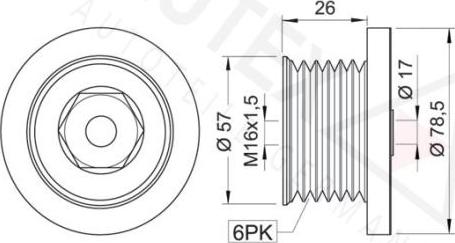 Autex 654318 - Kasnak, alternator, sərbəst dönərli mufta furqanavto.az