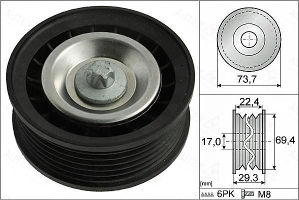 Autex 655080 - Yönləndirmə / Bələdçi Kasnağı, v-yivli kəmər furqanavto.az