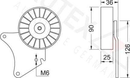 Autex 651375 - Yönləndirmə / Bələdçi Kasnağı, v-yivli kəmər furqanavto.az