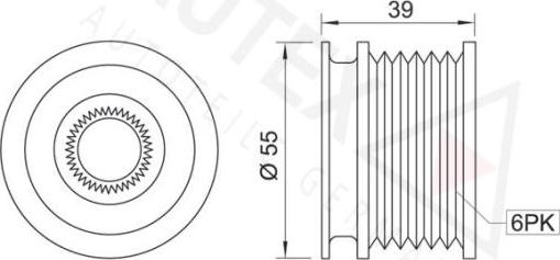 Autex 621014 - Kasnak, alternator, sərbəst dönərli mufta furqanavto.az