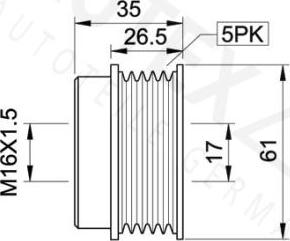 Autex 621012 - Kasnak, alternator, sərbəst dönərli mufta furqanavto.az