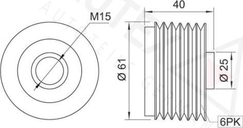 Autex 621890 - Kasnak, alternator, sərbəst dönərli mufta furqanavto.az