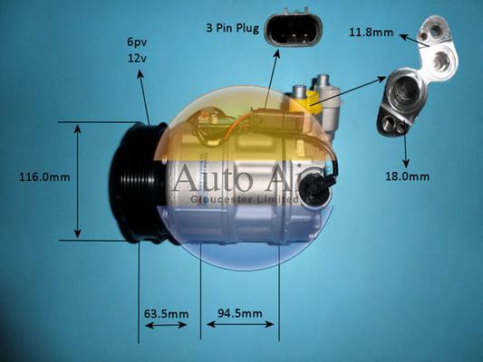 Auto Air Gloucester 14-9725P - Kompressor, kondisioner furqanavto.az