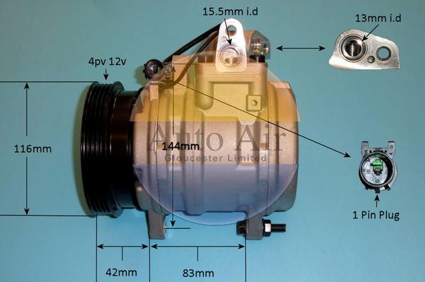 Auto Air Gloucester 14-1037P - Kompressor, kondisioner furqanavto.az