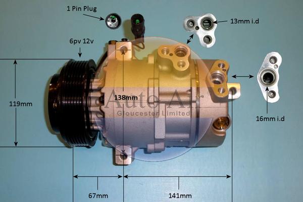 Auto Air Gloucester 14-2061p - Kompressor, kondisioner furqanavto.az