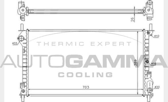 Autogamma 104542 - Radiator, mühərrikin soyudulması furqanavto.az