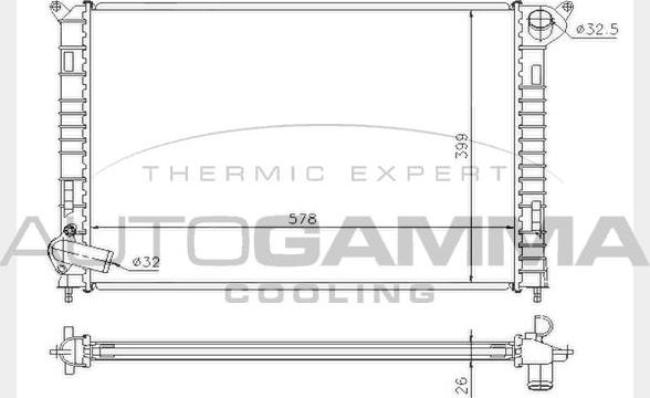 Autogamma 104289 - Radiator, mühərrikin soyudulması furqanavto.az