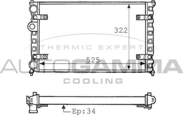 Autogamma 100947 - Radiator, mühərrikin soyudulması furqanavto.az