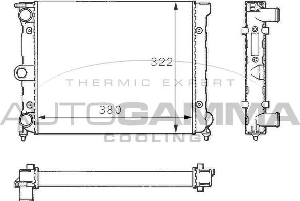 Autogamma 100958 - Radiator, mühərrikin soyudulması furqanavto.az