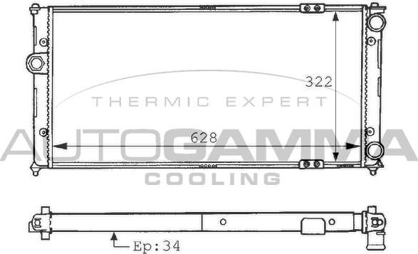 Autogamma 100952 - Radiator, mühərrikin soyudulması furqanavto.az