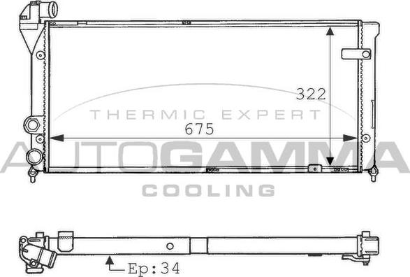 Autogamma 100964 - Radiator, mühərrikin soyudulması furqanavto.az