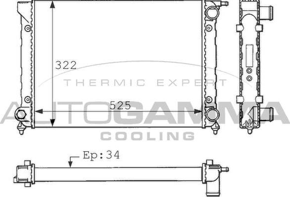 Autogamma 100960 - Radiator, mühərrikin soyudulması furqanavto.az